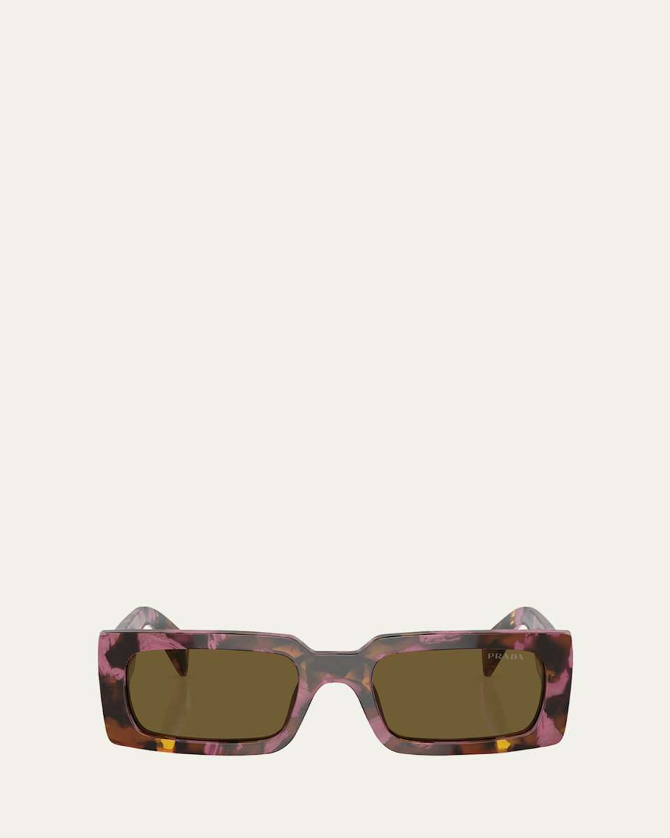 Logo Acetate Rectangle Sunglasses